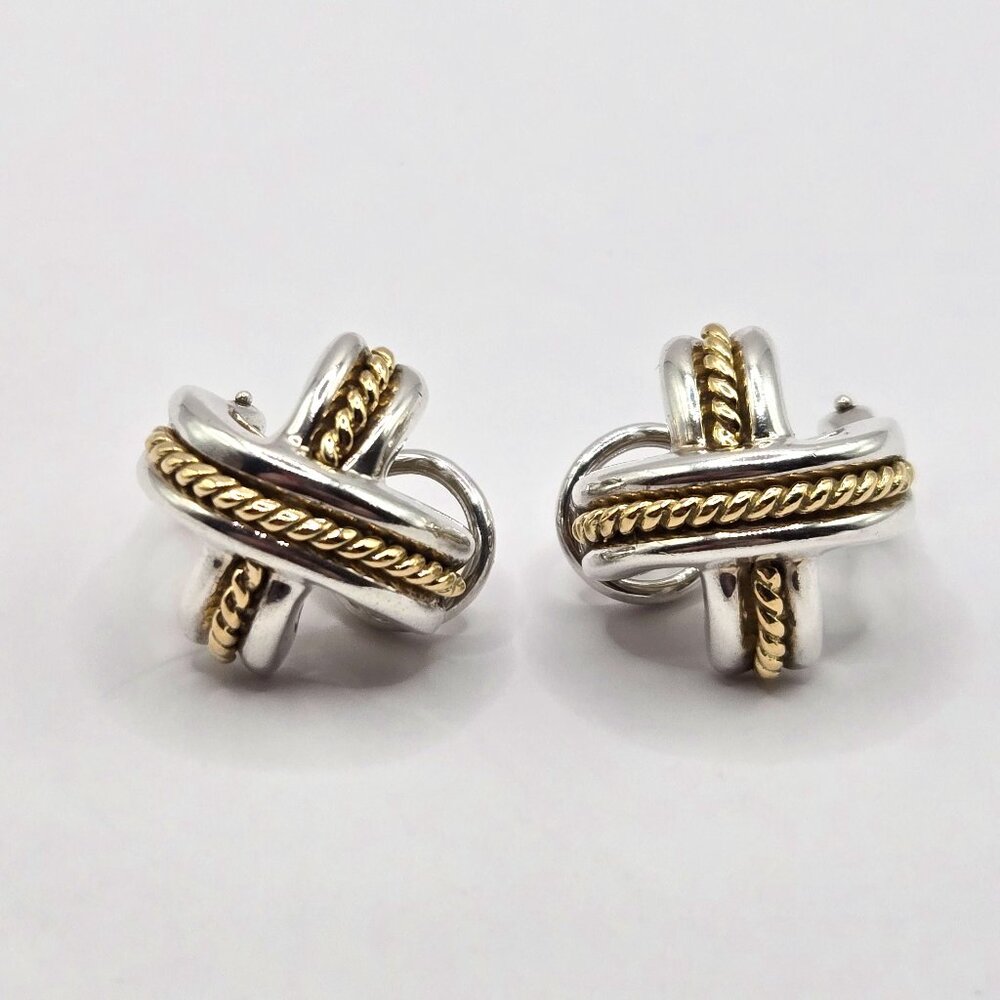 Tiffany & Co. Sterling & 18K Gold X Earrings
